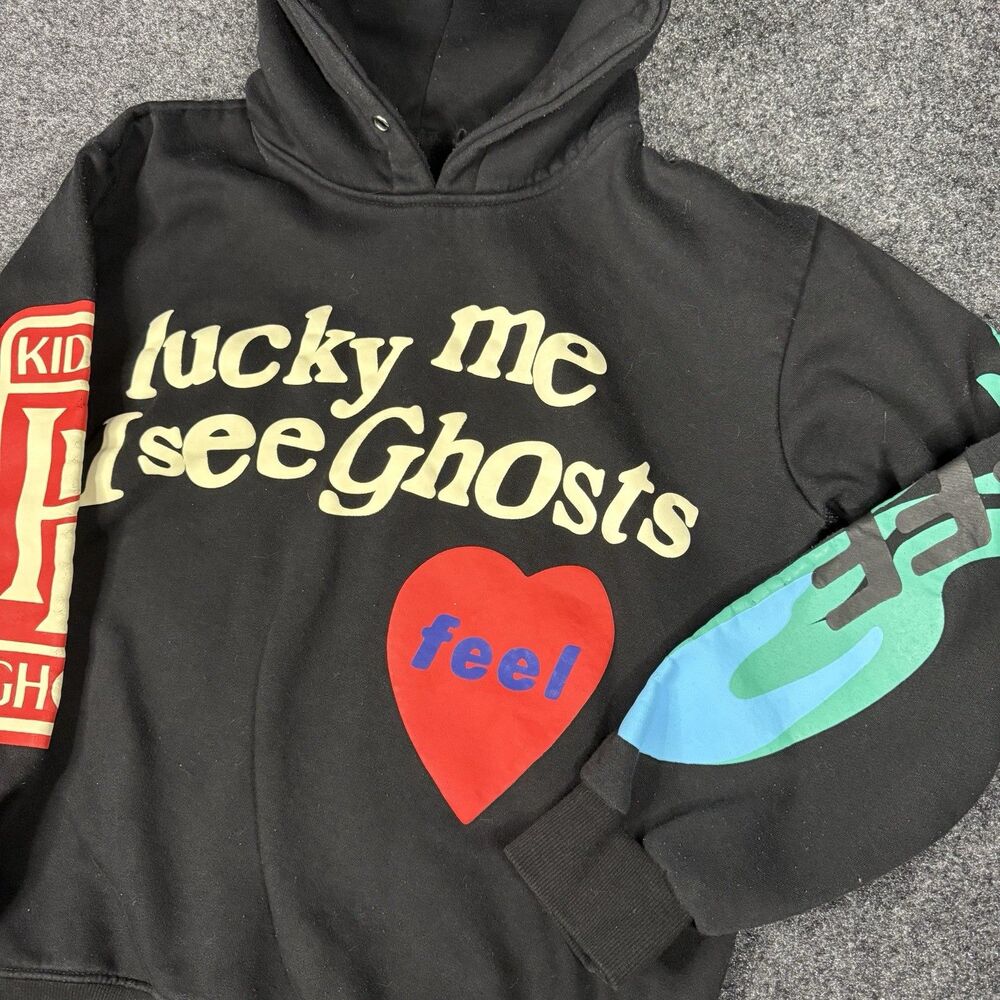 Lucky Me I See Ghosts Camp Flog Gnaw Kid Cudi Kanye Sweatshirt Small Hoodie